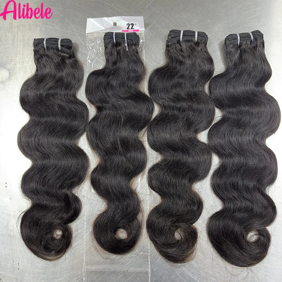 Alibele 12A Grade Body Wave Bundle Deals Malaysia Virgin Hair Weave Bundles Water Wave Bundles Wholesale Bundles Natural Color