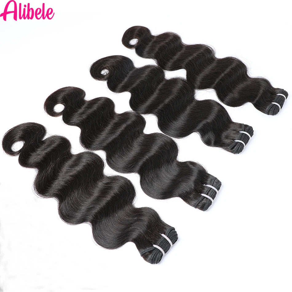 Alibele 12A Grade Body Wave Bundle Deals Malaysia Virgin Hair Weave Bundles Water Wave Bundles Wholesale Bundles Natural Color
