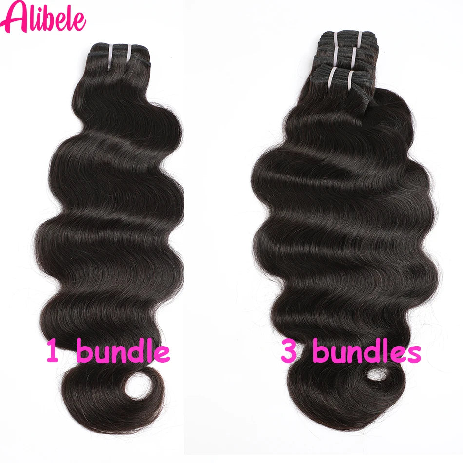 Alibele 12A Grade Body Wave Bundle Deals Malaysia Virgin Hair Weave Bundles Water Wave Bundles Wholesale Bundles Natural Color
