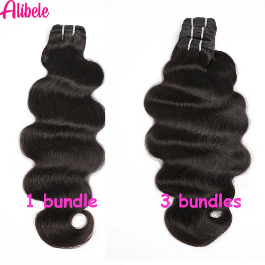 Alibele 12A Grade Body Wave Bundle Deals Malaysia Virgin Hair Weave Bundles Water Wave Bundles Wholesale Bundles Natural Color