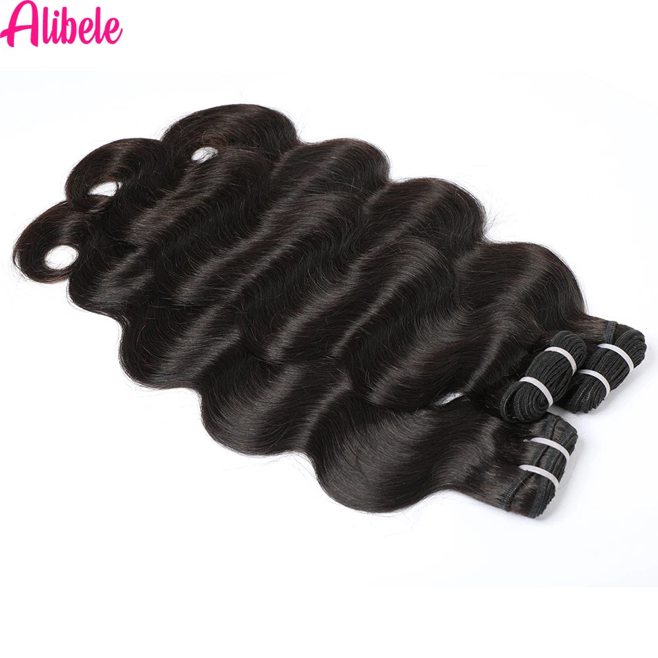 Alibele 12A Grade Body Wave Bundle Deals Malaysia Virgin Hair Weave Bundles Water Wave Bundles Wholesale Bundles Natural Color