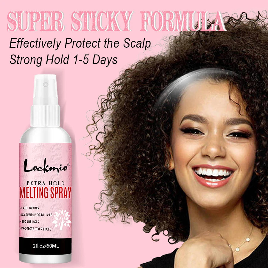 LOCKMIO 60ML Fast Dry Melting Spray Lace Glue Adhesive Long Lasting Hold Wig Mesh Adhesive Cosplay Wig Installation Fixing Agent